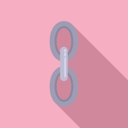 Metal chain icon flat vector. Web link. Internet networkのイラスト素材