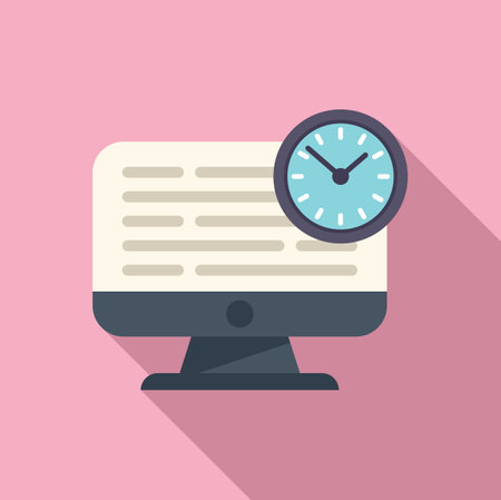 People work hour icon flat vector. Office time. Home scheduleのイラスト素材