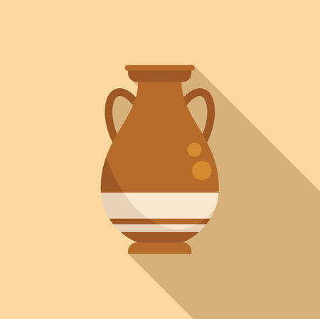 Classic amphora icon flat vector. Greek vase. Old jugのイラスト素材