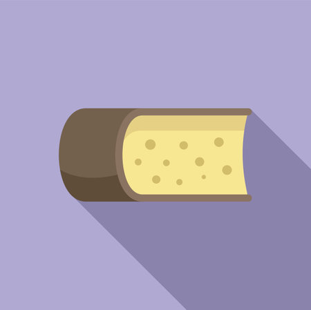Fresh cheese icon flat vector. Milk production. Good productのイラスト素材