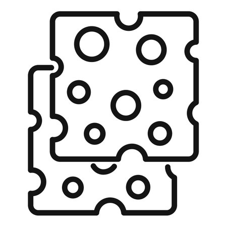 Cheese slice icon outline vector. Milk production. Farm eatingのイラスト素材