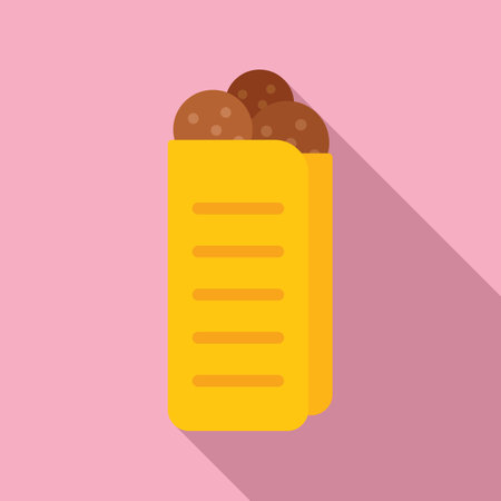 Falafel pita icon flat vector. Arabic cooking. Fresh pocketのイラスト素材