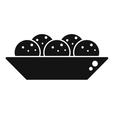 Falafel ball icon simple vector. Cooking plate. Vegan deliciousのイラスト素材
