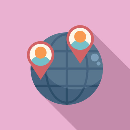 Global target icon flat vector. People hunter. Company focusのイラスト素材