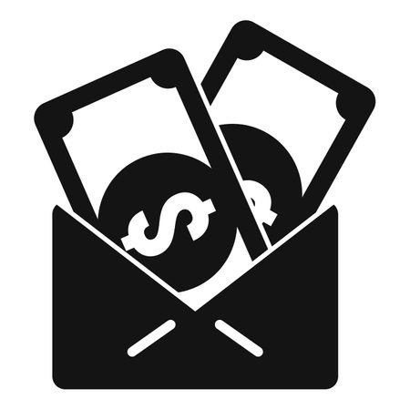 Cash envelope icon simple vector. Online bank. Phone paymentのイラスト素材