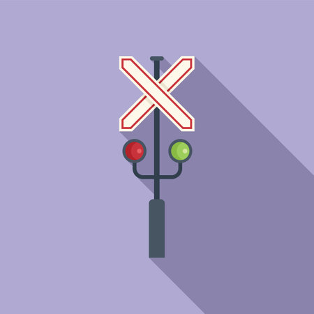 Control lights icon flat vector. Sign traffic. Transport obstacleのイラスト素材