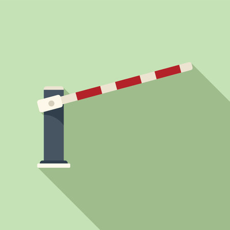 Barrier icon flat vector. Sign obstacle. Danger protectionのイラスト素材