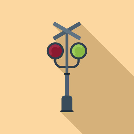 Speed caution icon flat vector. Sign crossing. Control lightのイラスト素材