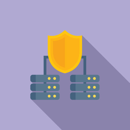 Server data privacy icon flat vector. Protect password. Personal safeのイラスト素材