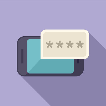 Smartphone password icon flat vector. Data privacy. Protect shieldのイラスト素材
