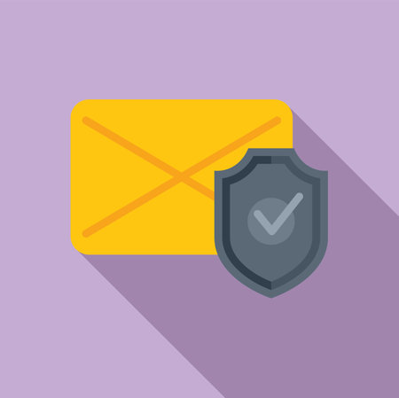 Mail security icon flat vector. Data protect. Safe personalのイラスト素材