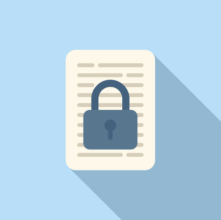 Document privacy icon flat vector. Data protect. Personal safeのイラスト素材