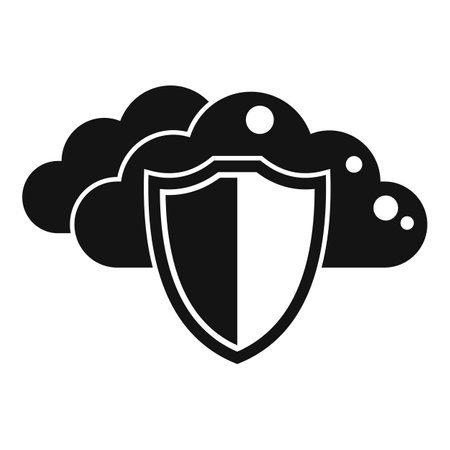 Data cloud privacy icon simple vector. Safe personal. Secure cyberのイラスト素材