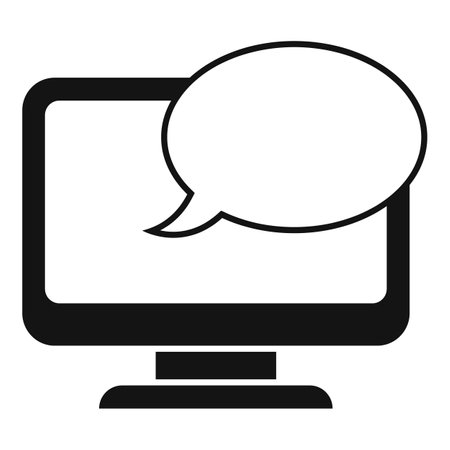 Computer chat icon simple vector. Call contact. Page mailのイラスト素材