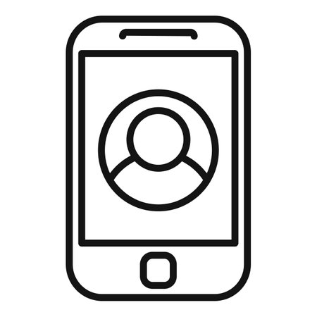 Person call icon outline vector. Contact customer. Mail infoのイラスト素材
