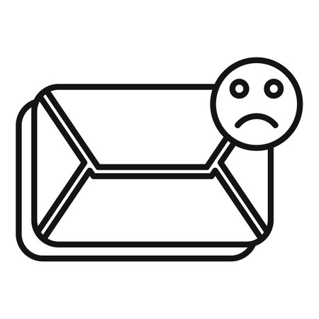 Sad mail icon outline vector. Dislike social. Person negativeのイラスト素材