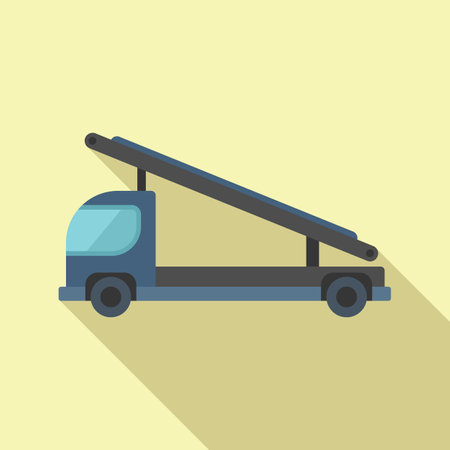 Cargo truck icon flat vector. Ground support. Aviation vehicleのイラスト素材
