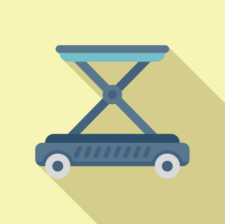 Support airplane icon flat vector. Ground airport. Stair busのイラスト素材