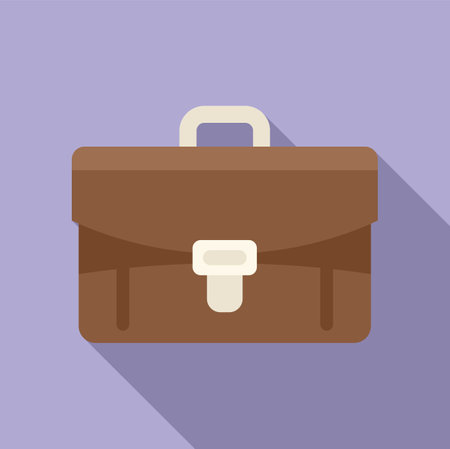 Briefcase icon flat vector. Help support. Work onlineのイラスト素材