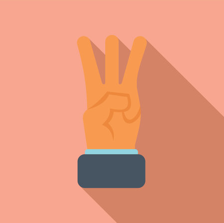 Three finger icon flat vector. Hold ok. Gesture handのイラスト素材