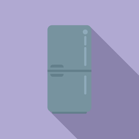 Fridge icon flat vector. Kitchen interior. Room furnitureのイラスト素材