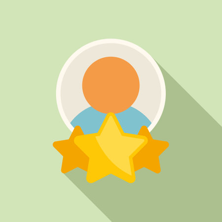 Review account icon flat vector. Online like. Star surveyのイラスト素材