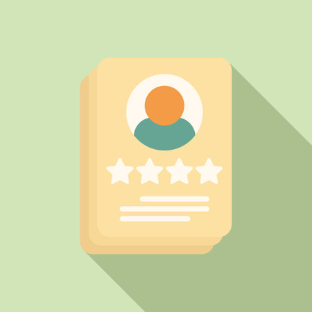 Client cv icon flat vector. Star survey. Service rateのイラスト素材