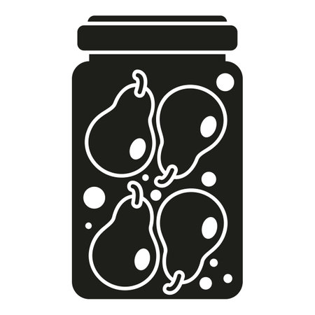 Canned pear icon simple vector. Food pickle. Vegetable jarのイラスト素材