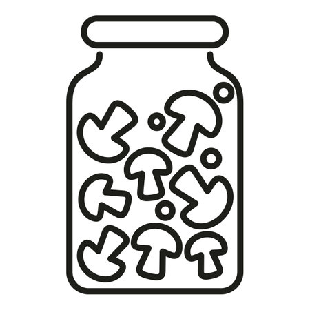 Pickled mushroom icon outline vector. Food pickle. Cooking productのイラスト素材