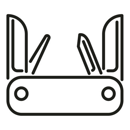 Pocket multitool icon outline vector. Army knife. Camping kitのイラスト素材