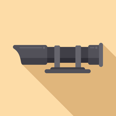 Steel scope icon flat vector. Rifle gun. Military sniperのイラスト素材