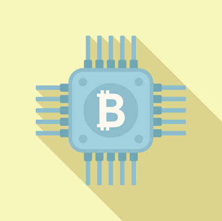 Cryptocurrency processor icon flat vector. Crypto money. Digital exchangeのイラスト素材