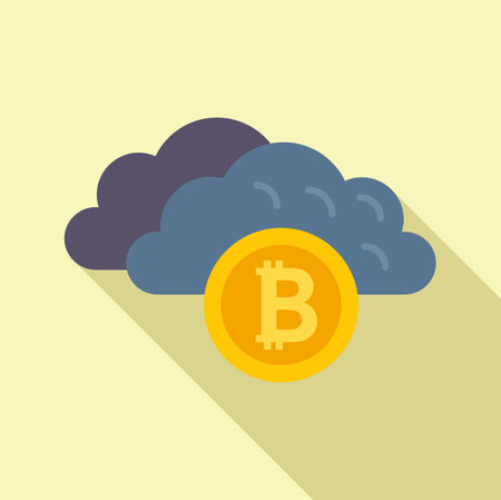 Cloud data money icon flat vector. Finance payment. Digital cryptoのイラスト素材