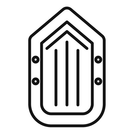 Rescue boat icon outline vector. Life sea. Flood raftのイラスト素材