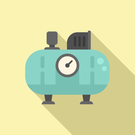 Pump compressor icon flat vector. Air machine. Industrial toolのイラスト素材