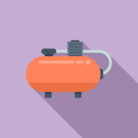 Compressor motor icon flat vector. Air machine. Electric compressionのイラスト素材