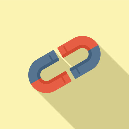 Magnet interaction icon flat vector.Online corporate. App groupのイラスト素材