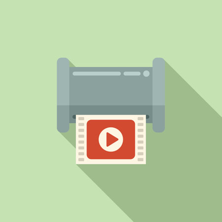 Video film icon flat vector. Montage video. Edit sound