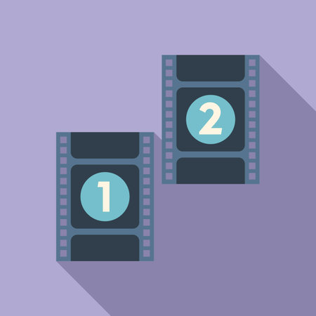 Film cut icon flat vector. Video montage. Sound clipのイラスト素材