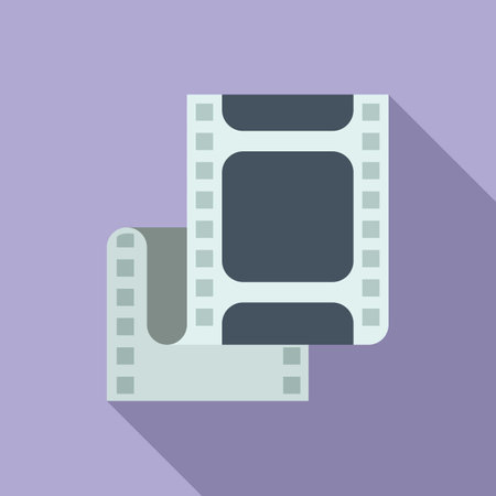 Clip edit icon flat vector. Montage film. Animation creativeのイラスト素材