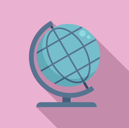 Globe research icon flat vector. Lab scientist. Medicine experimentのイラスト素材