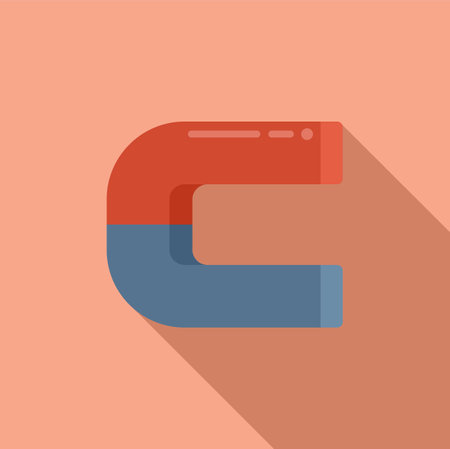 Research magnet icon flat vector. Lab scientist. Dna testのイラスト素材