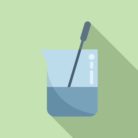 Research beaker icon flat vector. Medical lab. Genetic dnaのイラスト素材