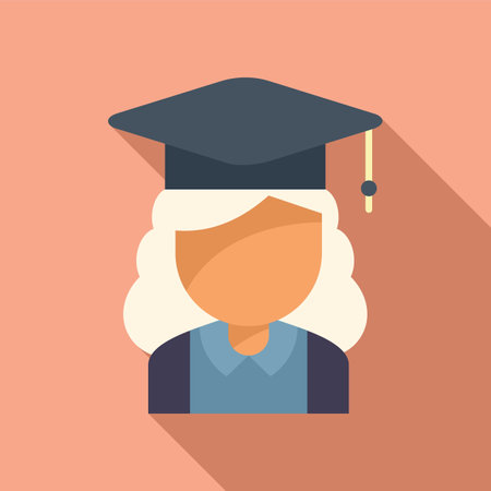 Campus graduation icon flat vector. College education. Student lifeのイラスト素材