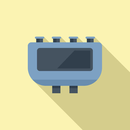 Switch junction box icon flat vector. Electric power. Circuit safetyのイラスト素材