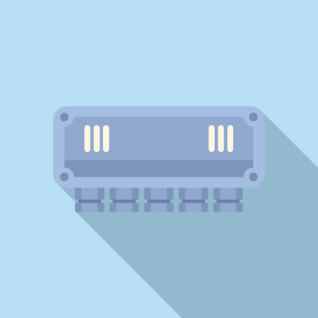 Construction junction box icon flat vector. Safety wall. Mount contactのイラスト素材