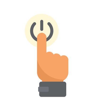Turn off button icon flat vector. Light power. Electric switch isolatedのイラスト素材