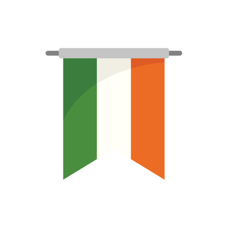 Ireland banner icon flat vector. Irish flag. Ireland republic day isolatedのイラスト素材