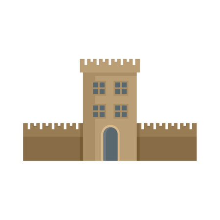 Ireland fort icon flat vector. Castle culture. Historical fort isolatedのイラスト素材