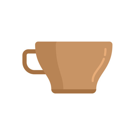 Coffee cup icon flat vector. Hot cafe mug. Morning espresso isolatedのイラスト素材
